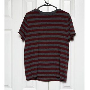 Men’s Medium Red and Gray Striped T-Shirt
